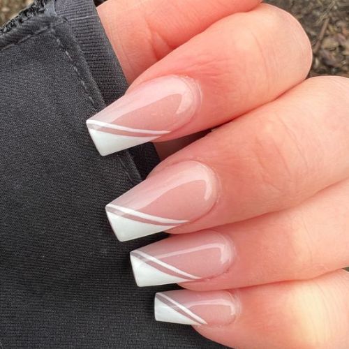 Side-Swept French Tip