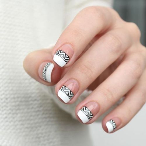Tribal-Patterned French Tip