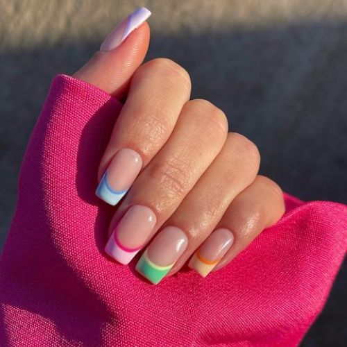 Two-Tone French Tip (split color)