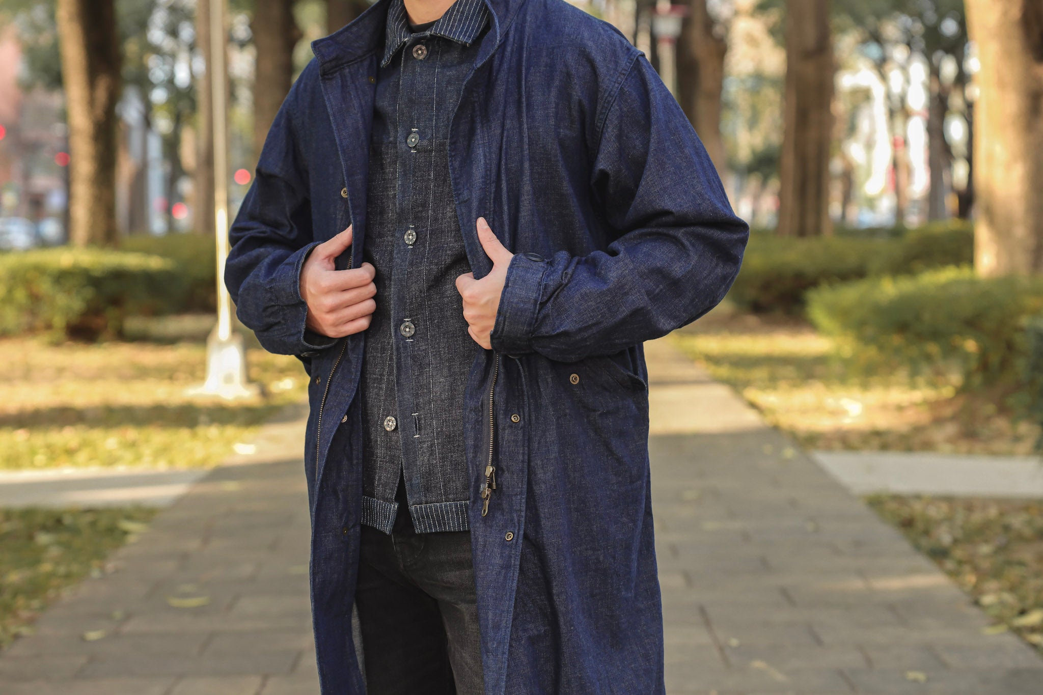 Japan Blue Jeans】丹寧軍裝外套／M-65 Denim Mods Coat – Blue Beach