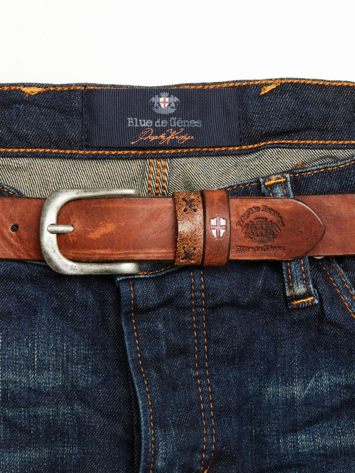 Blue de Genes】Barra Belt – Blue Beach Denim