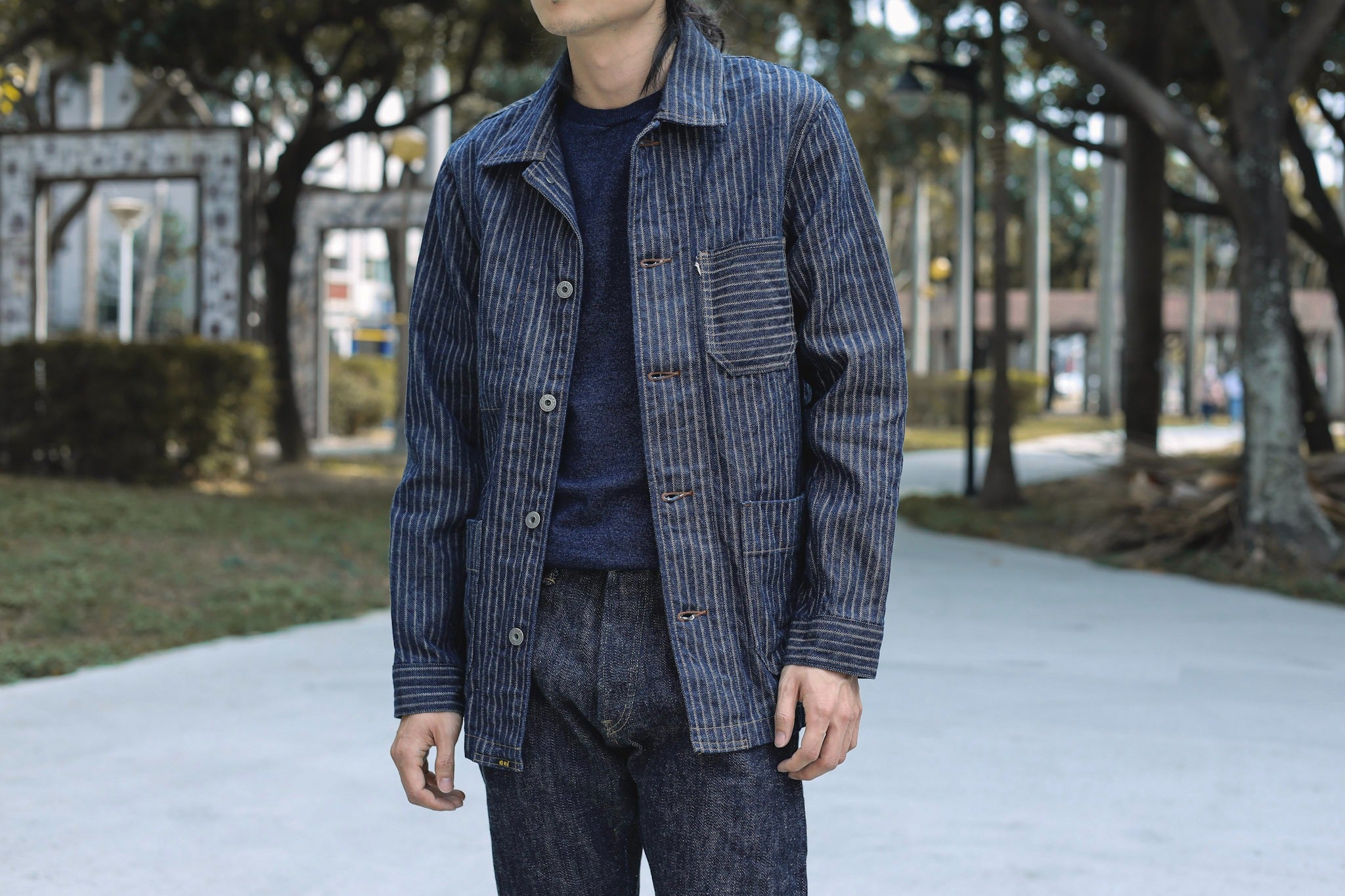 ONI DENIM】ONI-JACKET 03101-HJS Coverall Drop-Needle Stitching