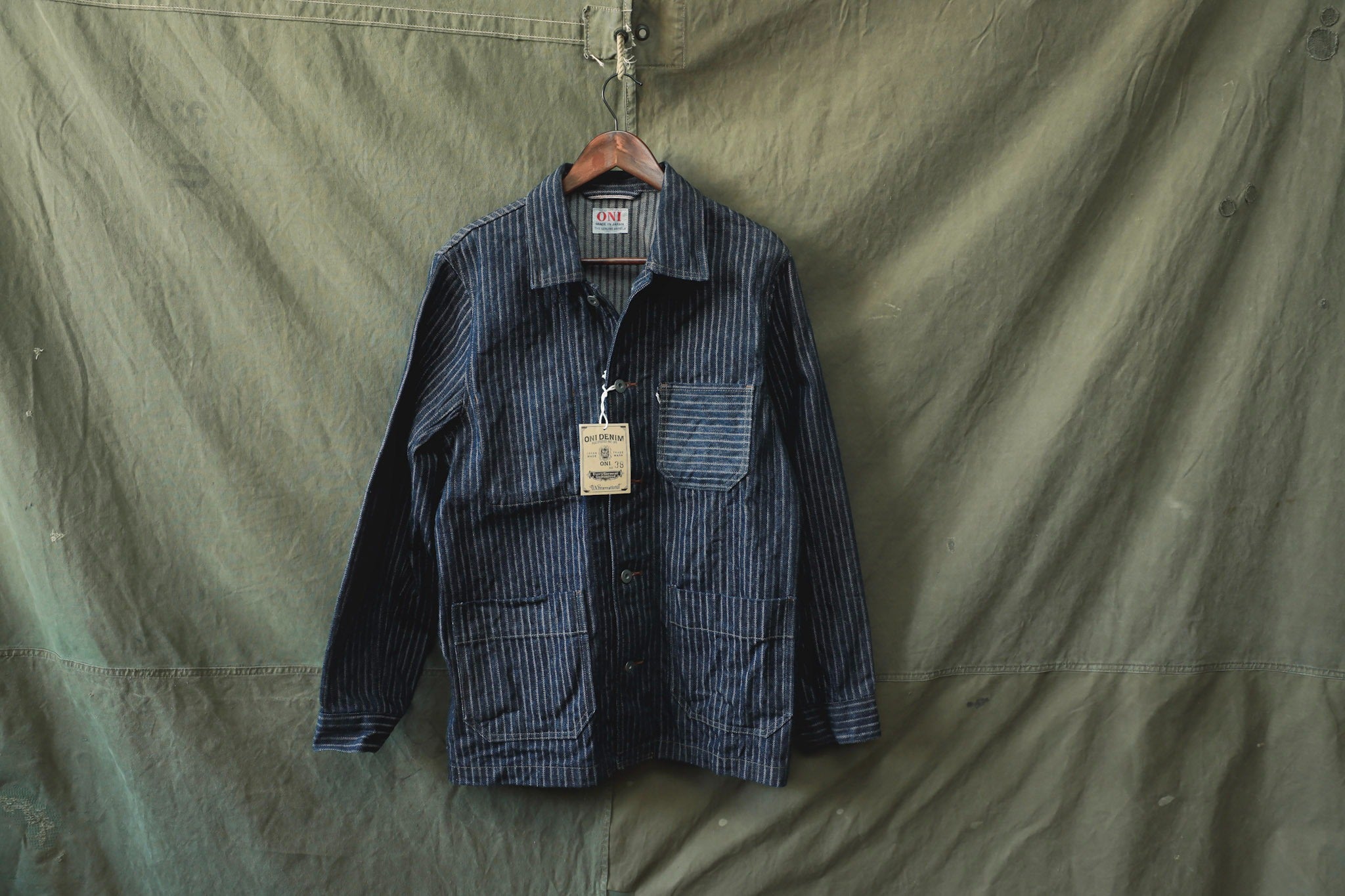 ONI DENIM】ONI-JACKET 03101-HJS Coverall Drop-Needle Stitching