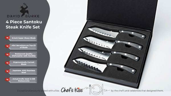 David Burke Santoku Steak Knife Set – Red Horse by David Burke