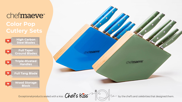 Chef Maeve 7 Piece Knife Set in Blue