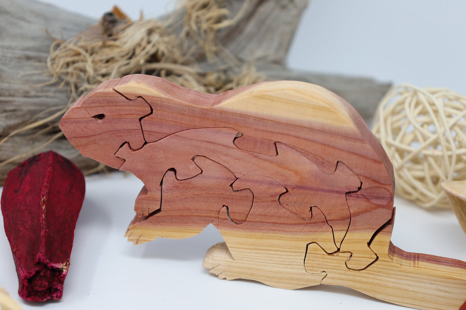 Handmade Wooden Animal Puzzle - Bunny Rabbit - Montessori Toy