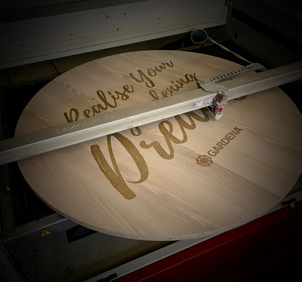 Logo sign wood engraving