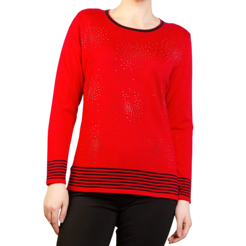 cadeau pour femme pull rouge festif Moffi