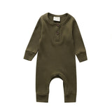 Unisex Newborn Baby Knitted Solid Color Jumpsuit