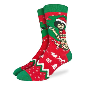 Men Bob Ross Christmas Socks - JUST SIMPLY SOCKS