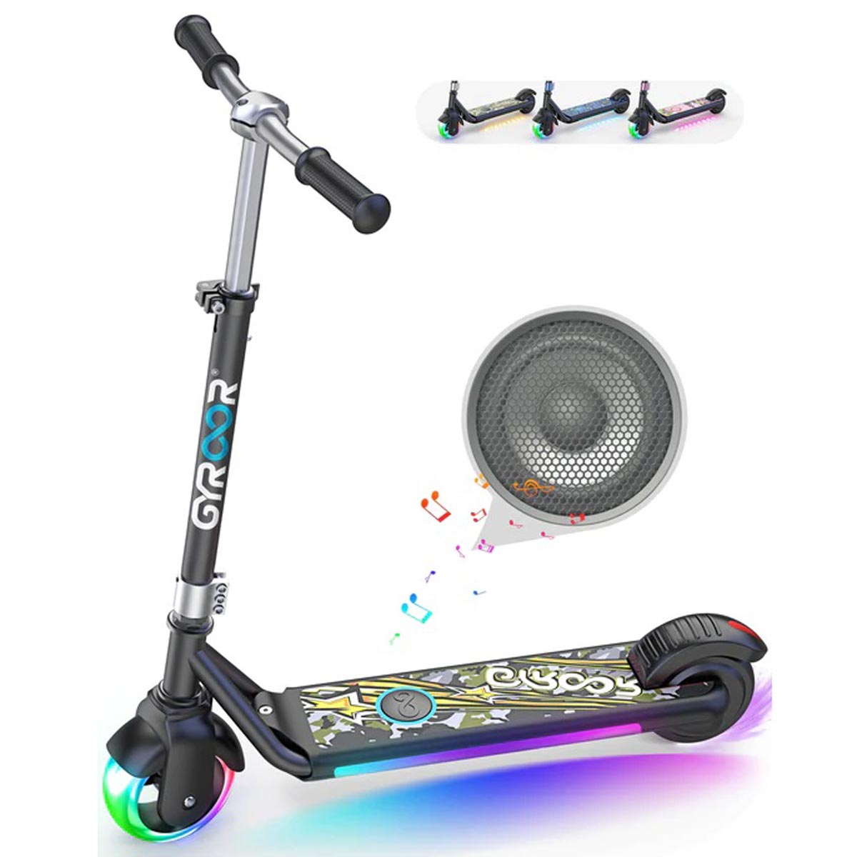 code De controle krijgen Humoristisch AOVO Gyroor H30 Pro Kids eScooter Electric Scooter Foldable- 7 Colorful  Lights, No Puncture Wheel, Adjustable Handlebar, 70 Kg Payload, Riding with  Music - 24 Month Warranty - Electric Future EU