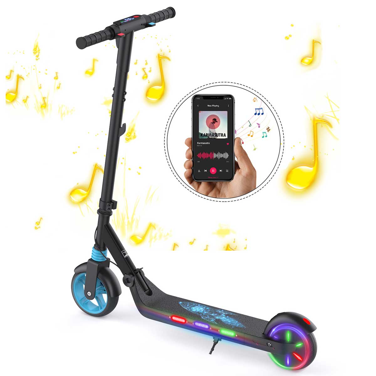 PRO Kids eScooter Electric Scooter Foldable with Speaker, Lights Electric Future EU