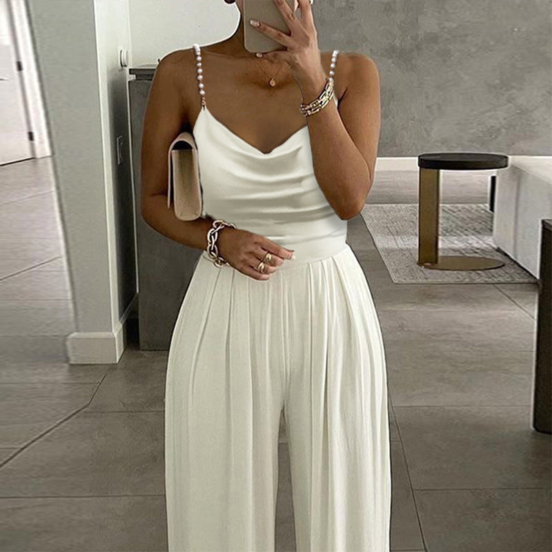 v neck backless jumpsuit