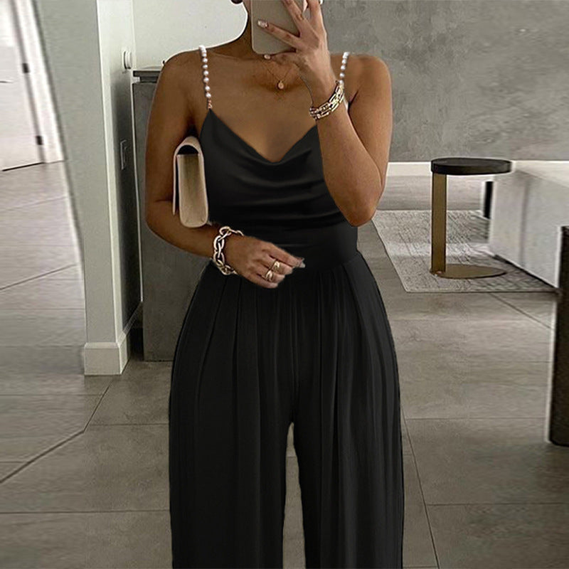 v neck backless jumpsuit