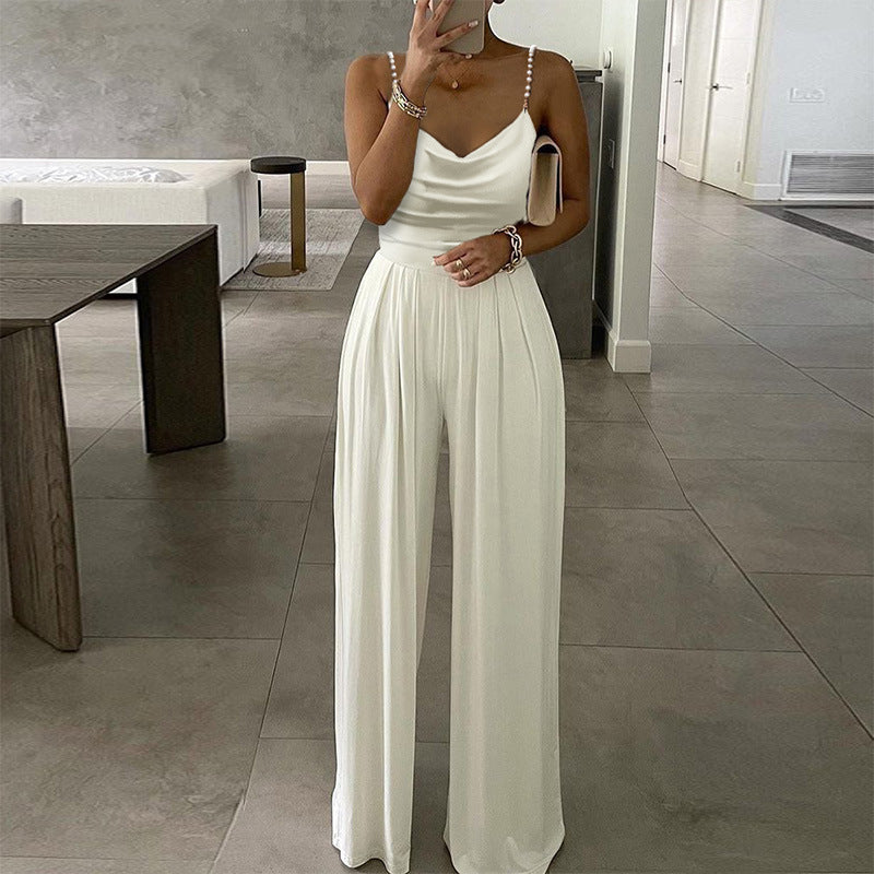 v neck backless jumpsuit