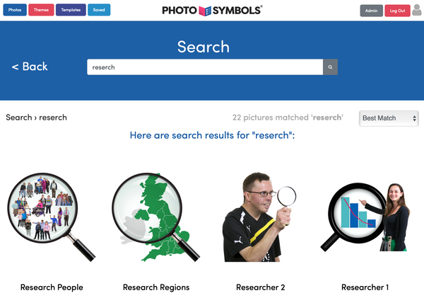 Photo Library search for "reserch"