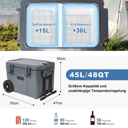 CLEESINk Kühlbox Kompressor kühlbox auto 38L 12V/240V tragbare Kühlschrank  mit Griff, 38 l