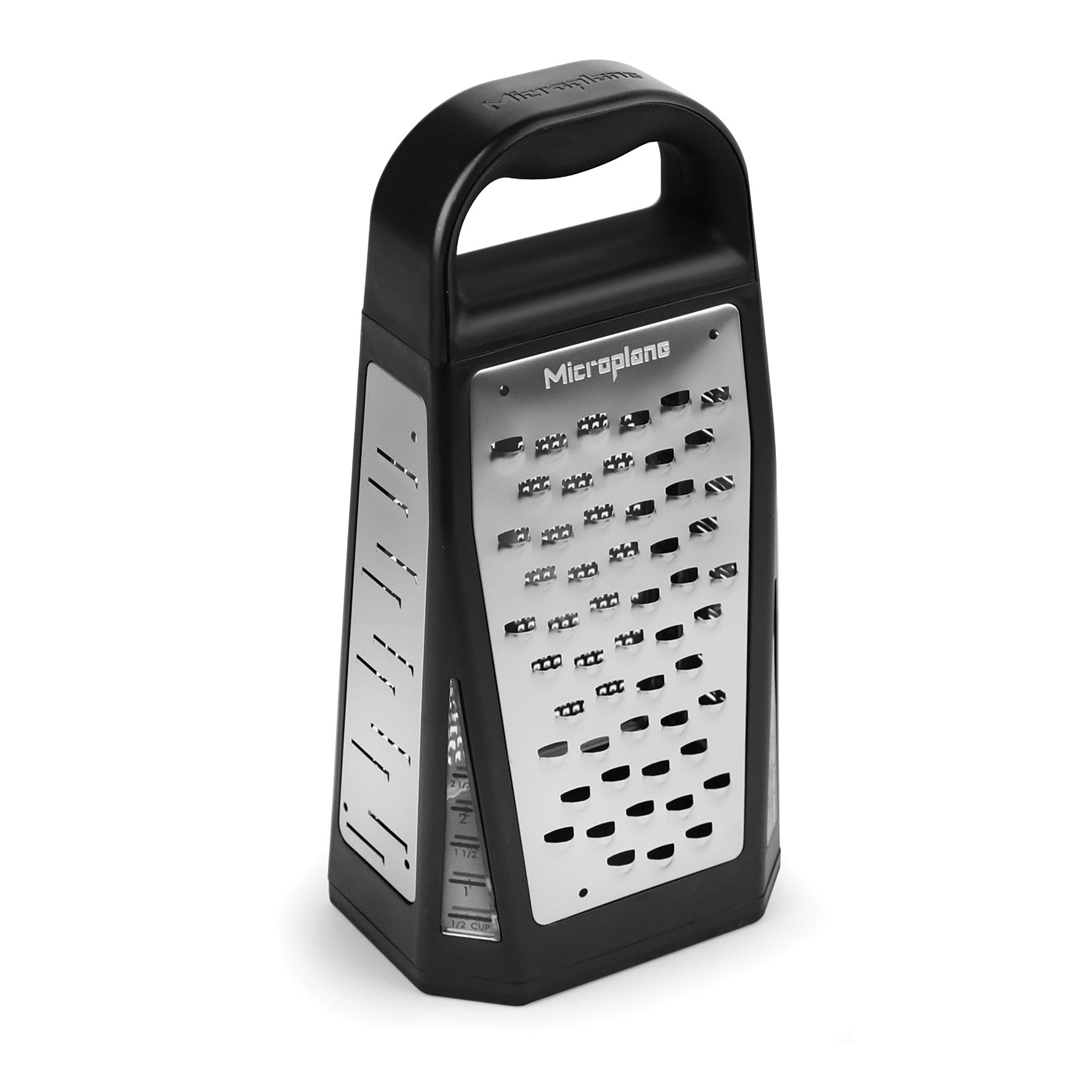 Microplane Elite 5-in-1 Box Grater Holds 2.5 Cups, Non-Slip Grip