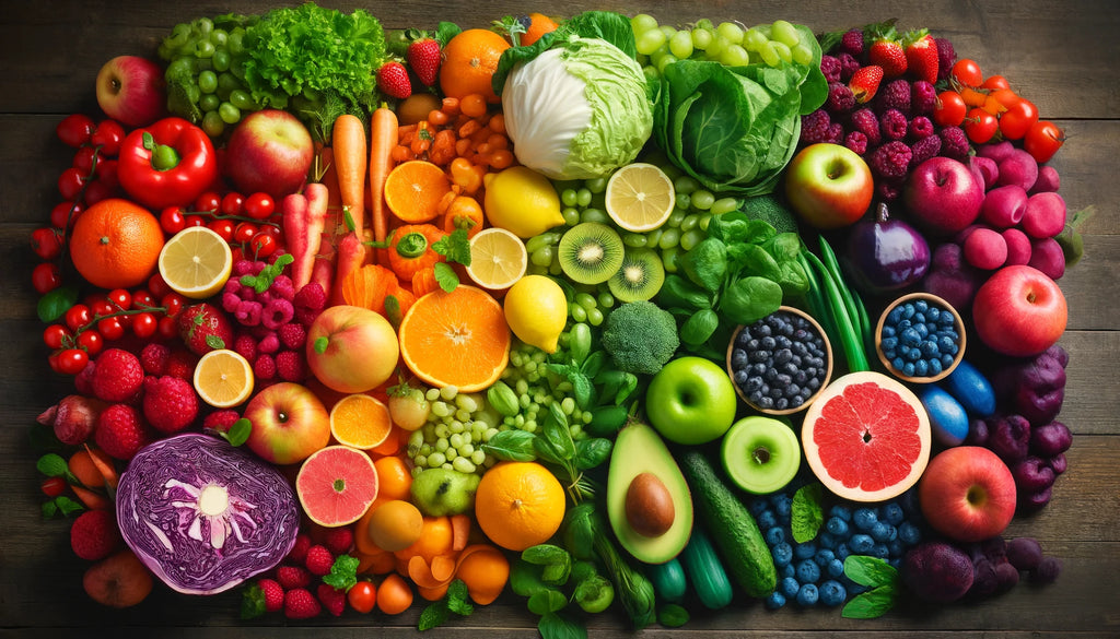 Meal preparation with fresh ingredients on a kitchen counter