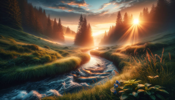Serene landscape at dawn symbolizing renewal and healing