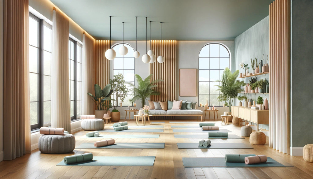 Yoga studio designed for relaxation and gentle exercise to aid in post-surgery recovery