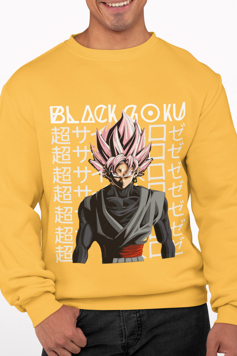 Black Goku Printed Designed Sweatshirt - Truely Made