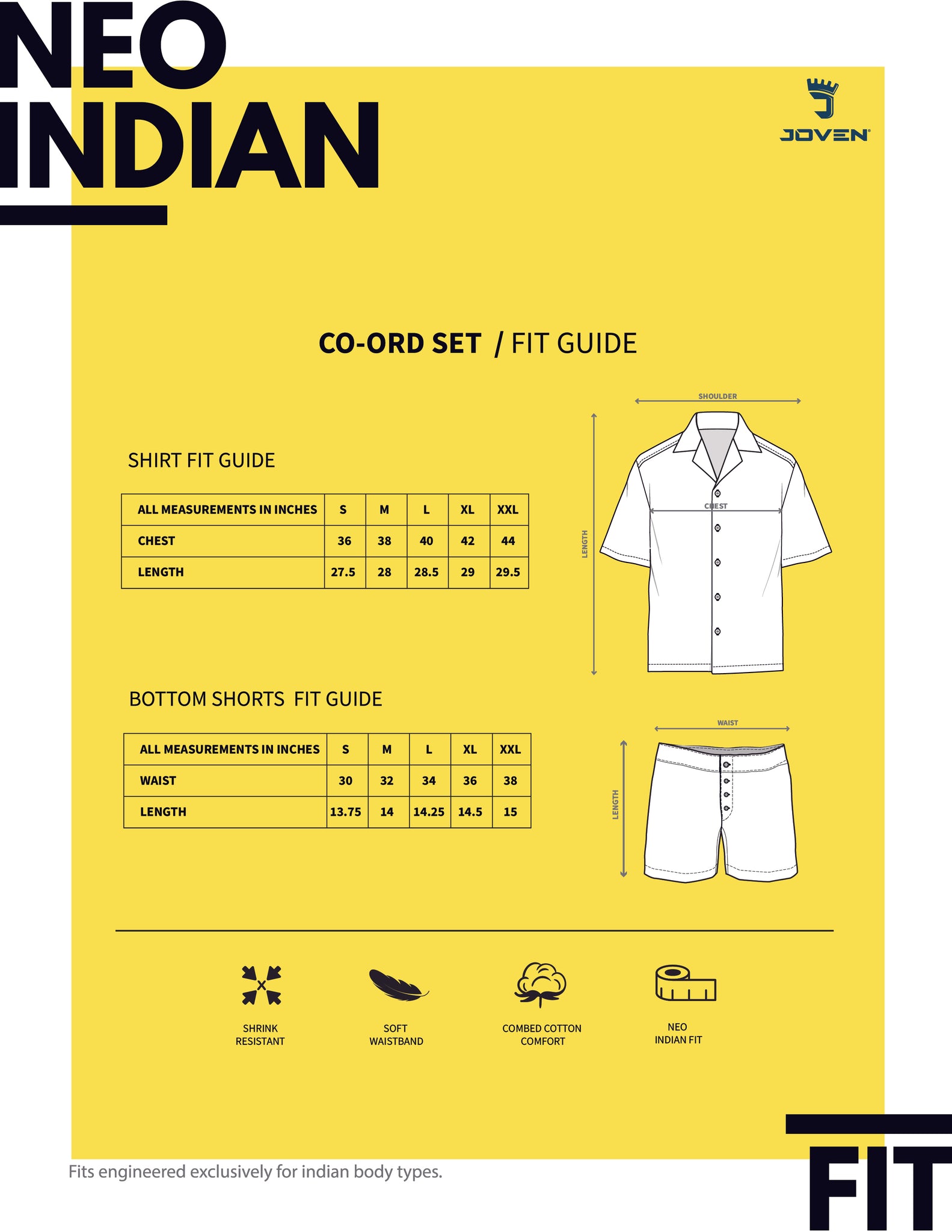 CO-ORDINATED SET SIZE CHART