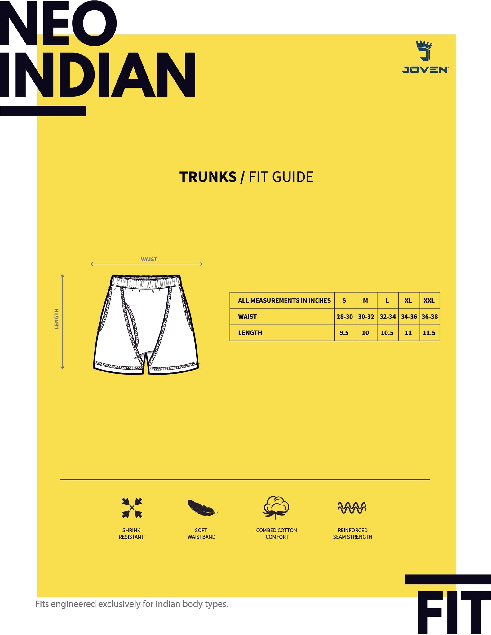 TRUNKS SIZE CHART