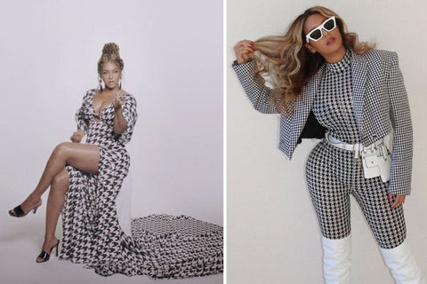 Beyonce in houndstooth