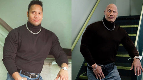 The Rock in a Turtleneck Worst 90s Fashion Trends