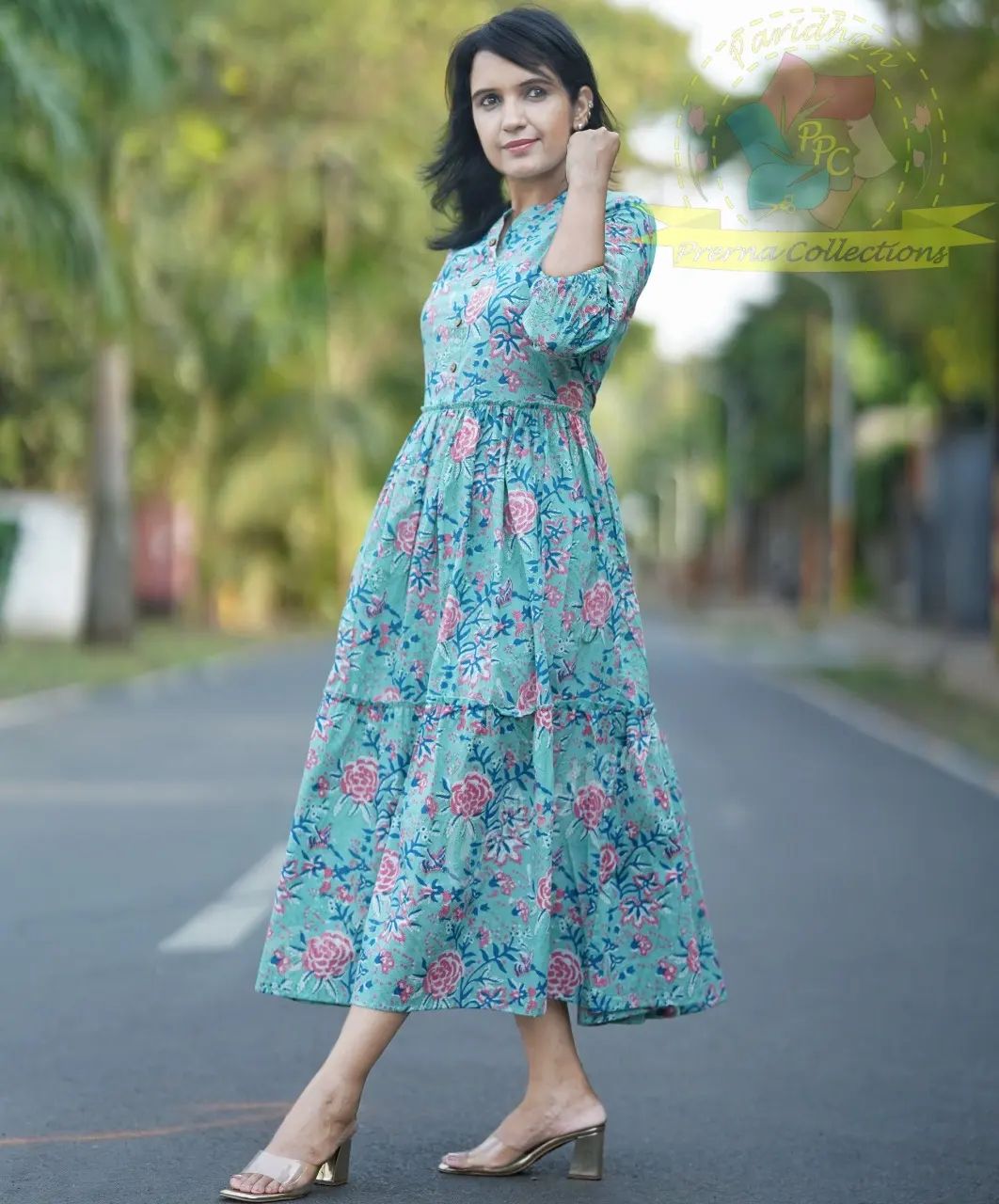 Floral Printed Flared Dress | islamiyyat.com