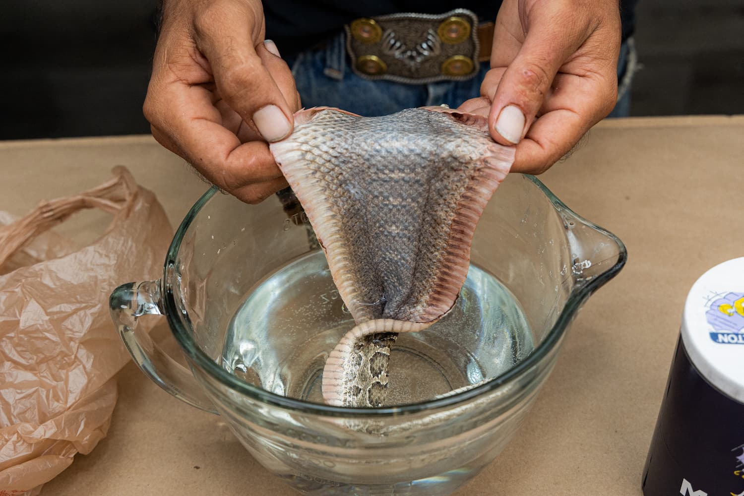 adding skin to salt bath