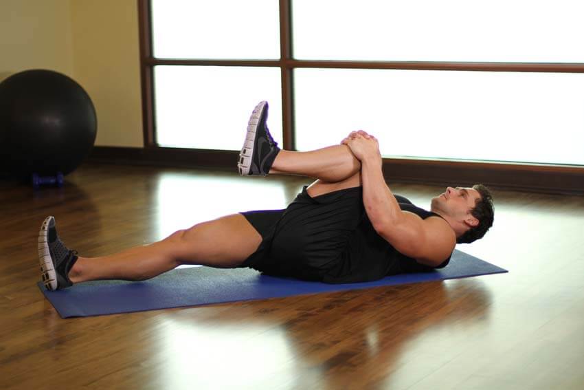 Knee-to-chest stretch