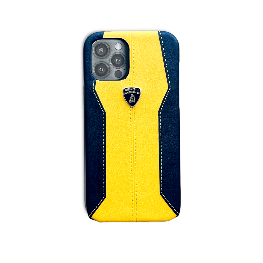 Lamborghini Yellow Leather Case For Iphone 12 / 12 Pro / 12 Pro Max –  Casecart India