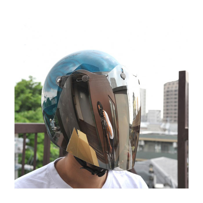 72JAM 開閉式フリップアップベース一体型 3D 立体コンペシールド ジェットヘルメット フラッシュミラーシャンパンゴールド 汎用品 CPSB07  通販 激安◇