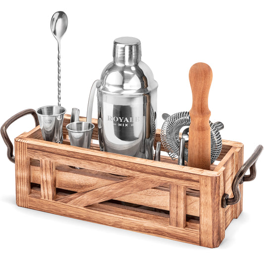 Bartender Kit with Rustic Organizer (COPPER) – Royale Mix