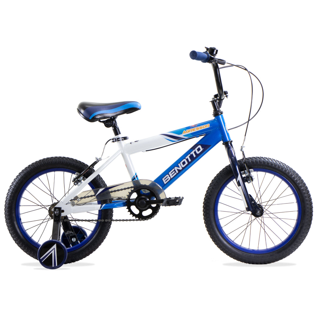Bicicleta Benotto Agressor R16 Niño Blanco/Azul – Tienda en Línea Acrópolis