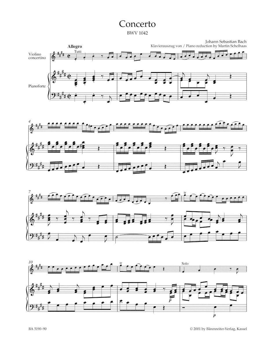 Bach: Violin Concerto in E Major, 1042 – Barenreiter