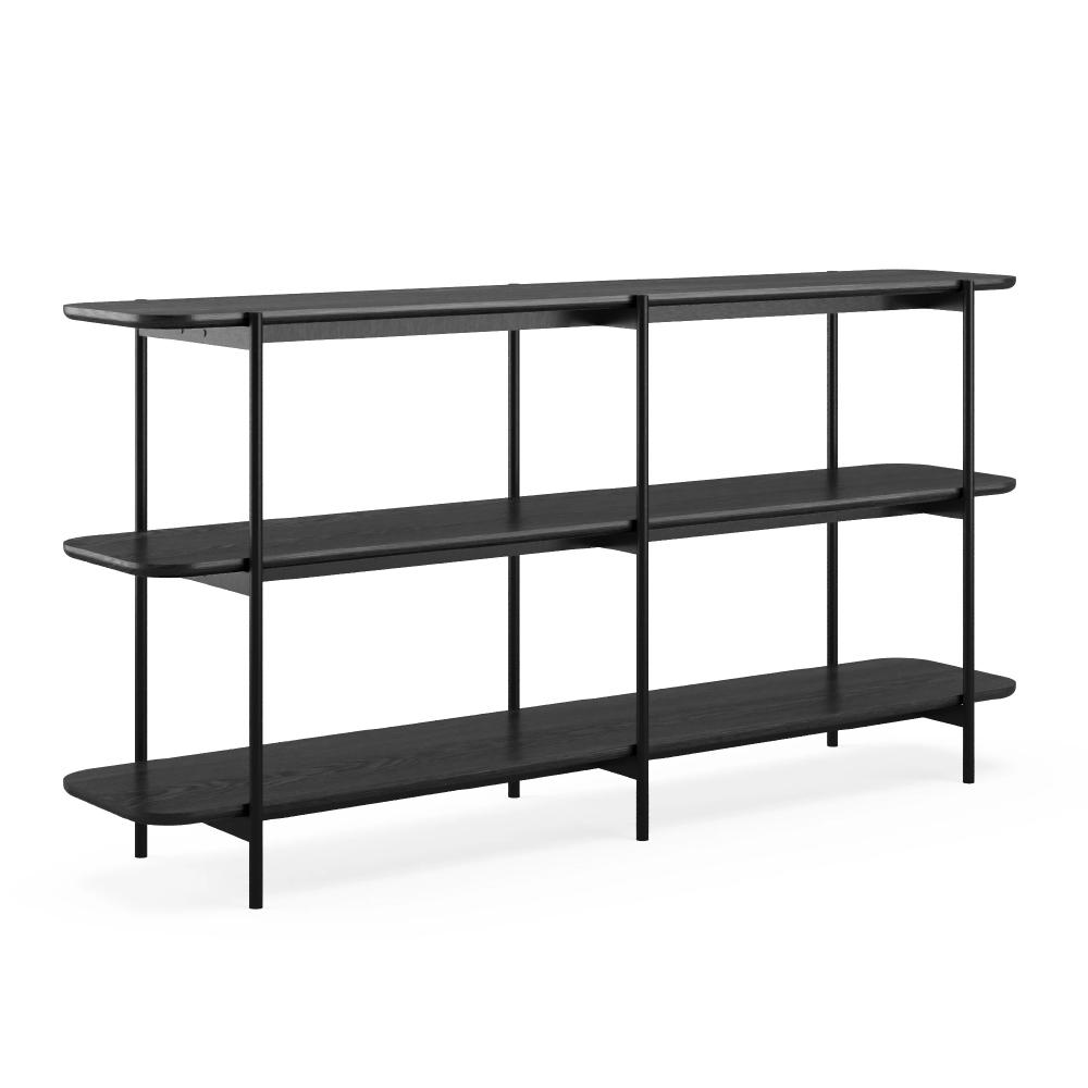 black shelving unit