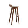 Morph Barstool, Seat in American Walnut, fully upholstered in fabric class 2