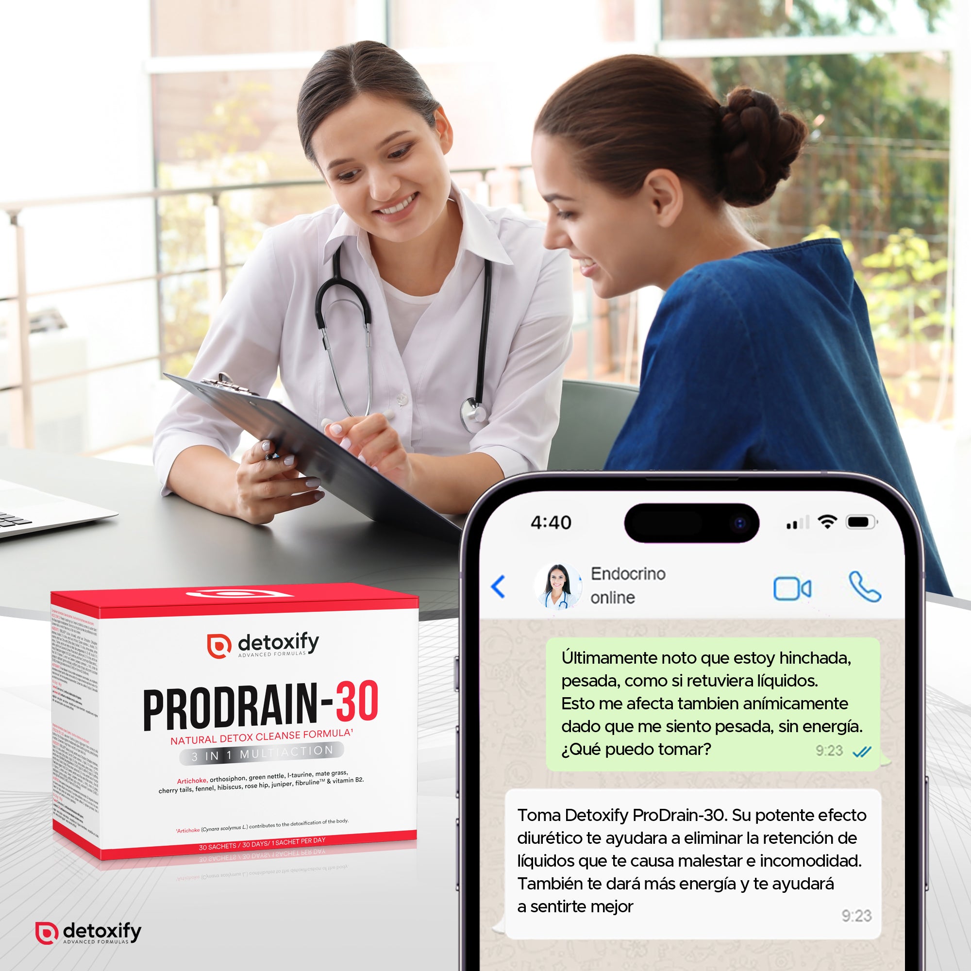 Detoxify ProSlim-20 | Elimina el Hambre Durante 20 Días | Fórmula Avanzada  Acción 5 En 1 Para Adelgazar | Adelgazar Rápido y Efectivo Mujer | L