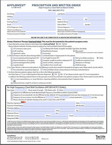 AffloVest order form