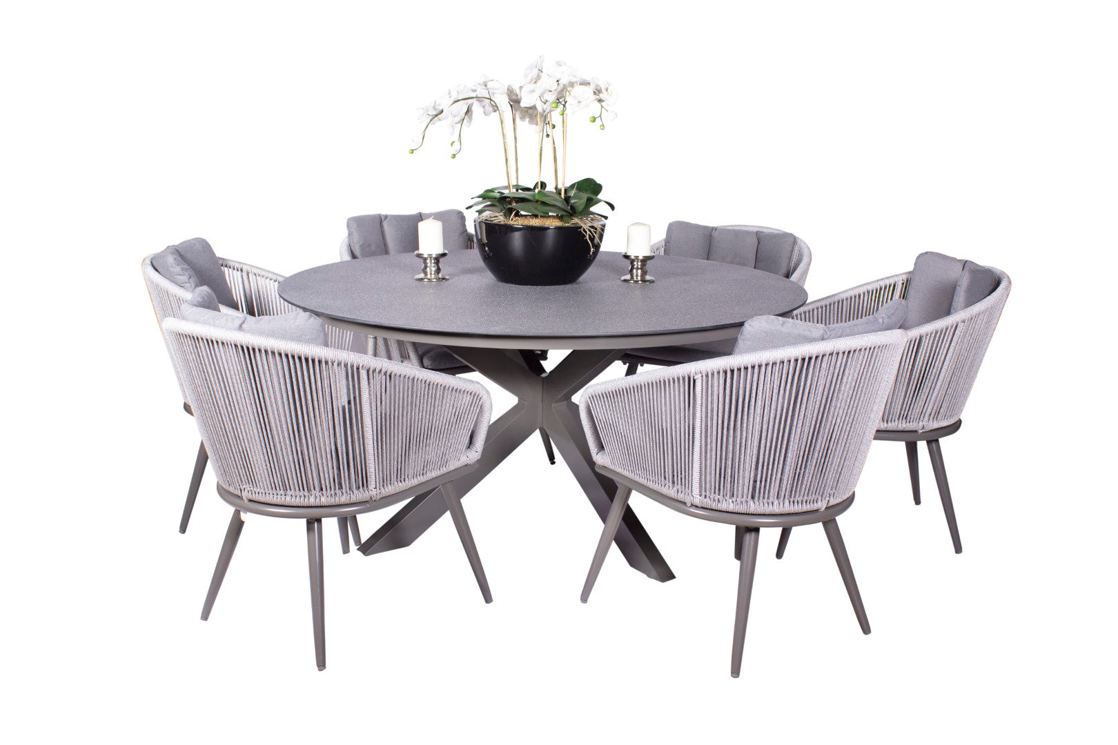 aspen 6 seater round dining set