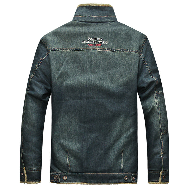 Funki Buys | Jackets | Men's Fleece Denim Jacket Winter Coat