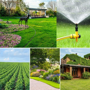 🔥360° Rotation Auto Irrigation System Garden Lawn Sprinkler Patio,Coverage Diameter 65ft