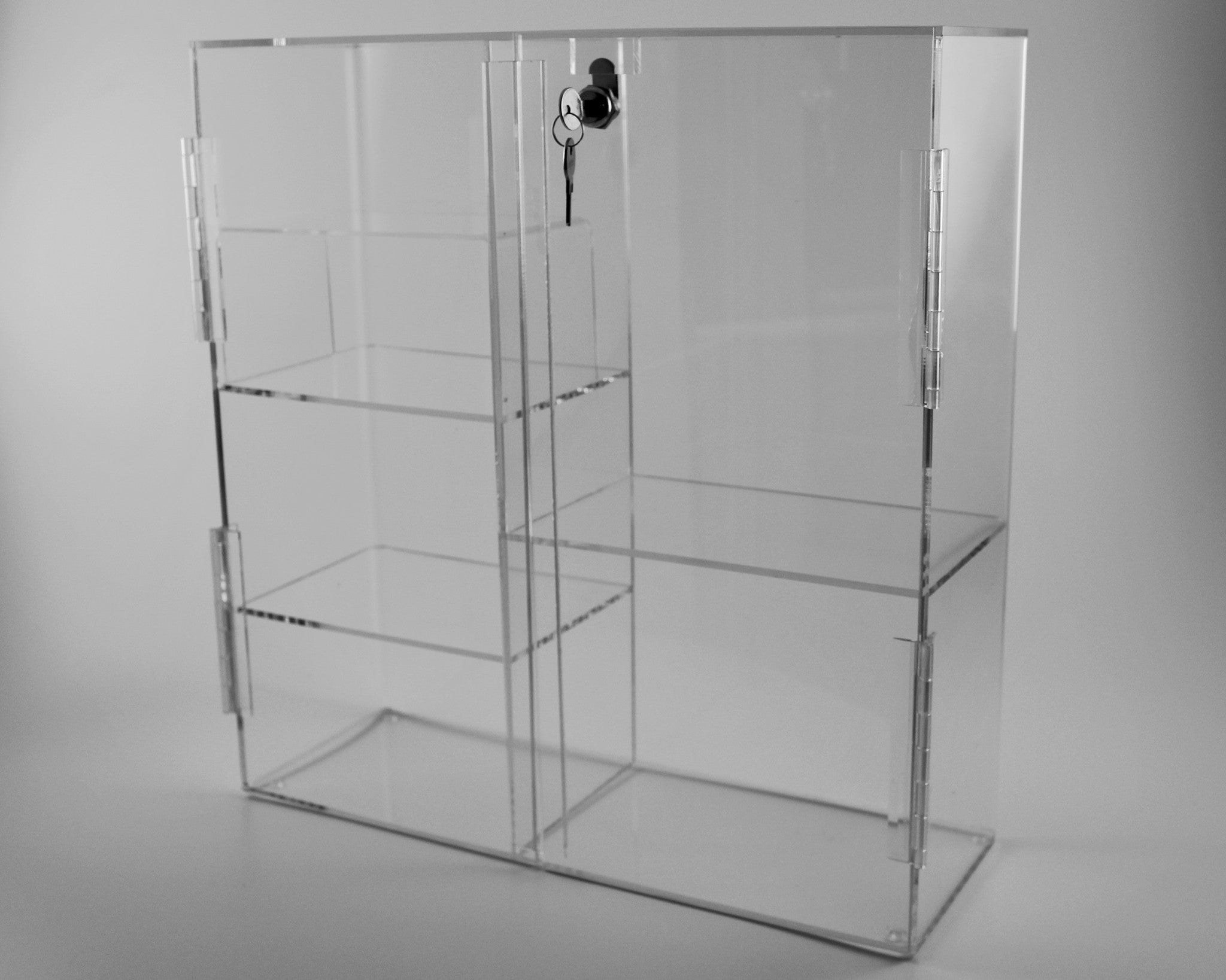 Locking Door Display with Removable Riser