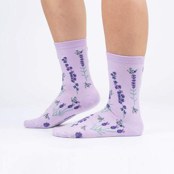 Sock It To Me Women's Crew Socks - Bees & Lavender