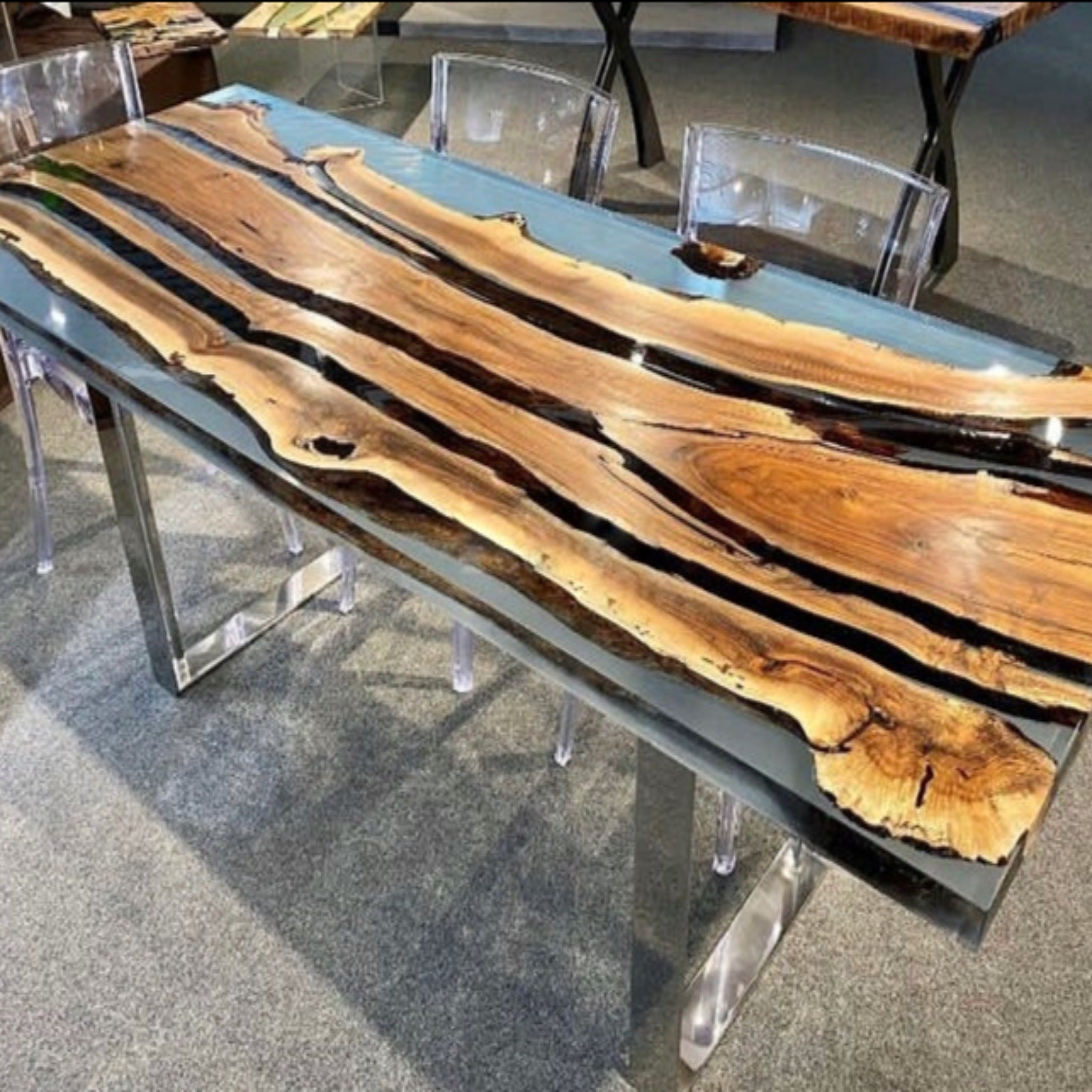 Walnut Epoxy desk Custom Epoxy Resin Table