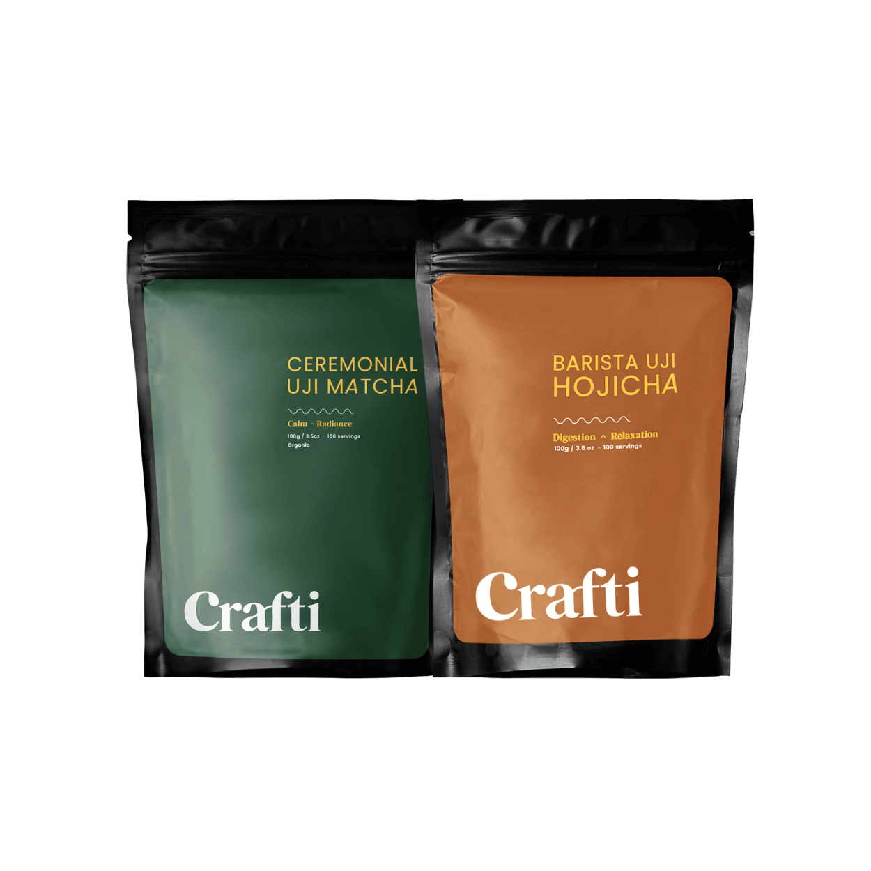 [Bundle of 2] Ceremonial Uji Matcha / Barista Uji Hojicha 100g - Crafti product image