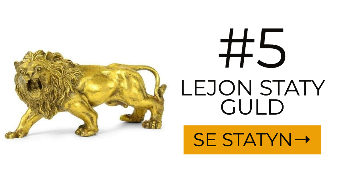 Lejon Skulptur Guld